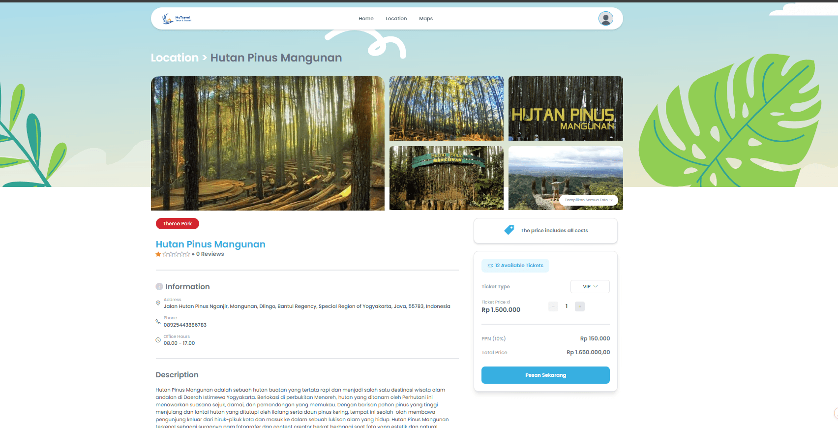 Location detail page