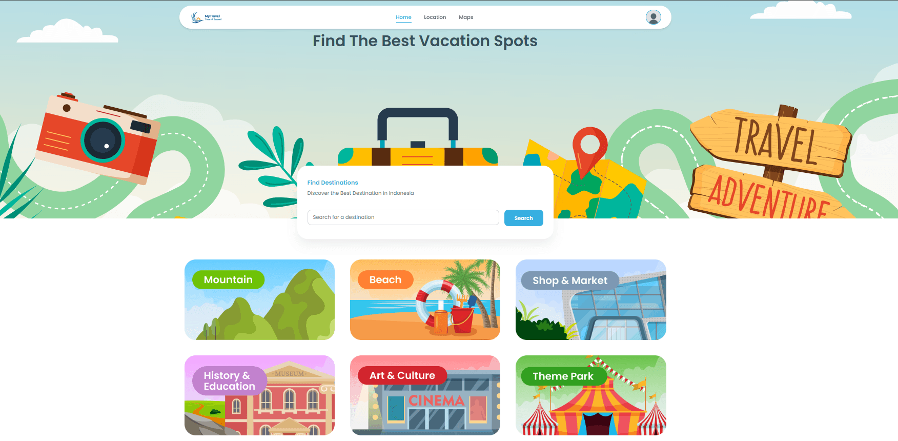 Home page My_TravelApp