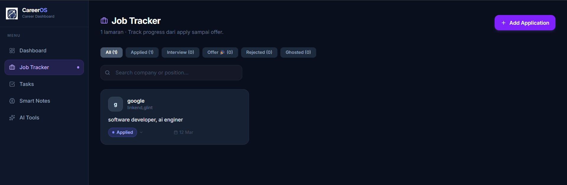Job tracker